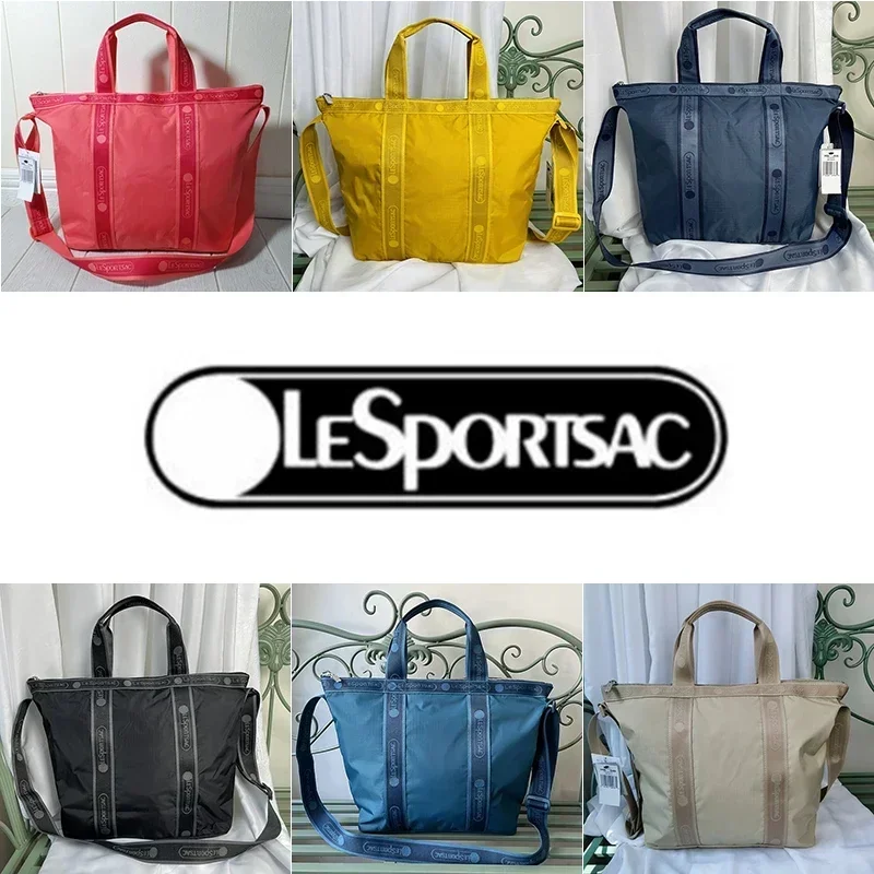 Lesportsacs Handbag 3406 Solid Color Nylon Cloth Bag Fashionable Versatile Portable One Shoulder Crossbody 32*31cm