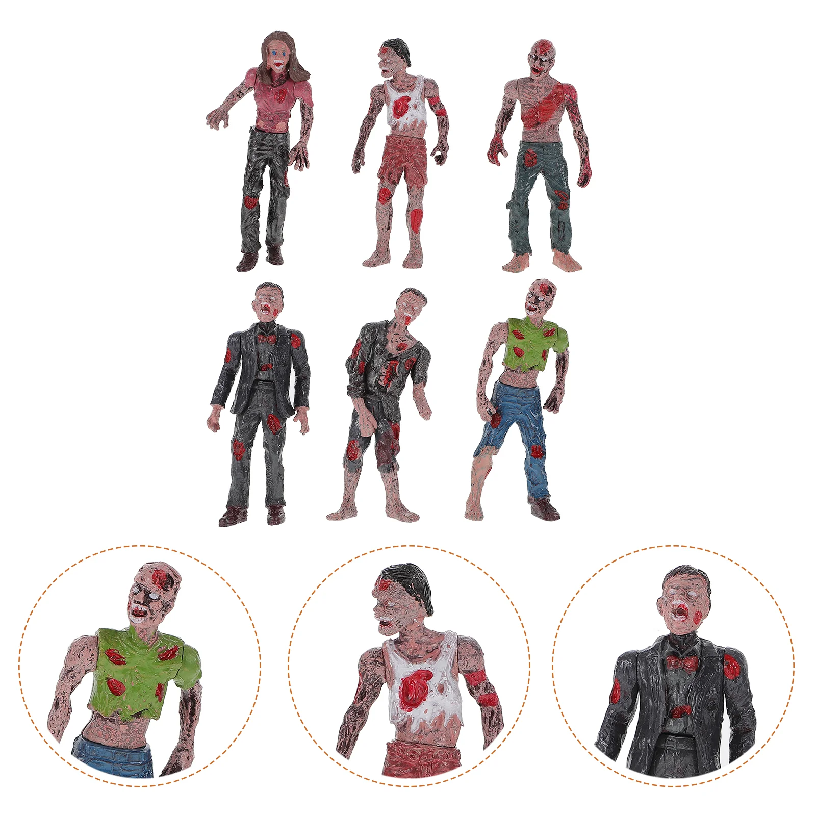 

Dolls Action Figures Toys 6Pcs- Terror Toys Action Joints Miniature Model Walking Dead Corpse- Gift for Decorating Rooms, Desk,