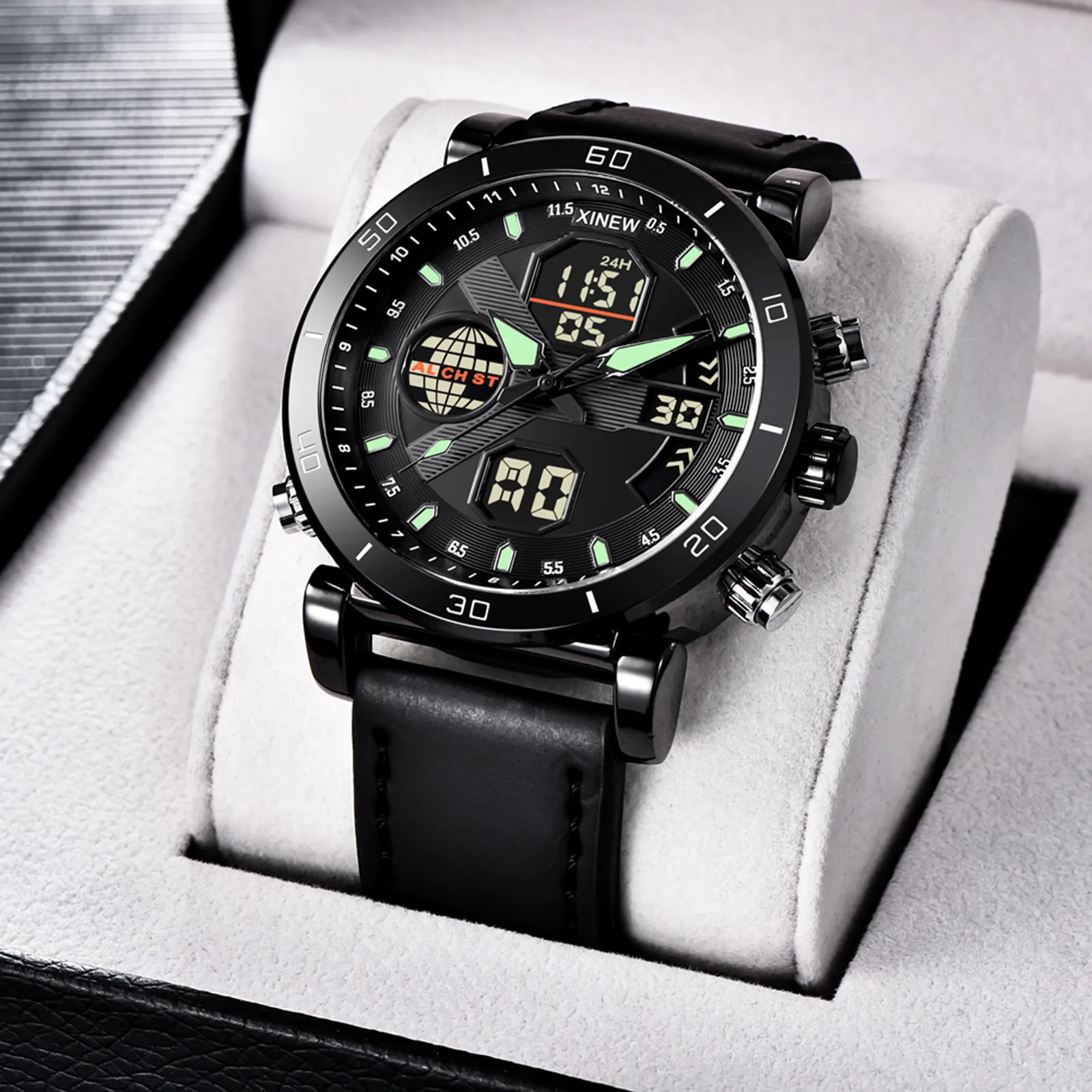 

Men Fashion Sports Watch Waterproof Quartz Digital Led Casual Watches Men'S Dual Display Digital Watch With Pointer Relojes