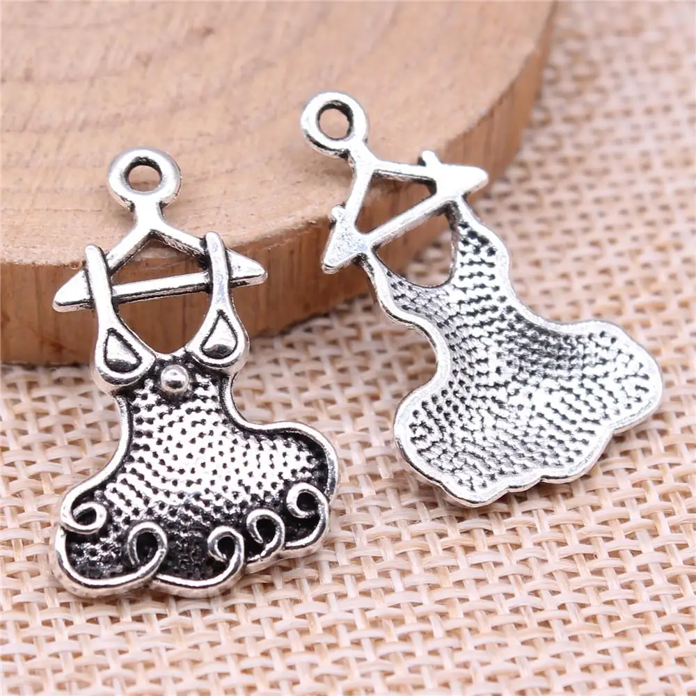 

100 шт., Серебряные Подвески для изготовления ювелирных изделий, 11 х17 мм