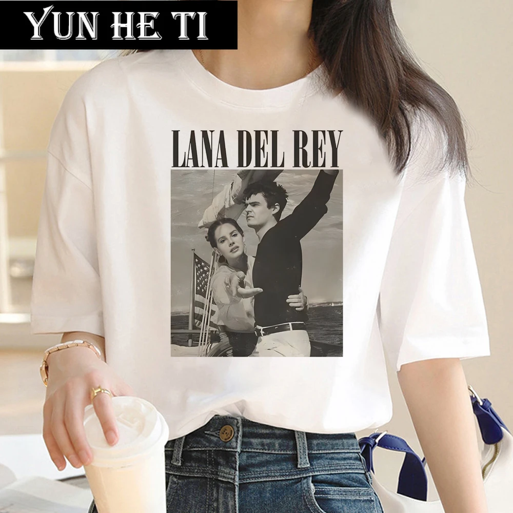 Футболка с рисунком Ланы Дель Рей Женский дизайнерский Забавный топ аниме