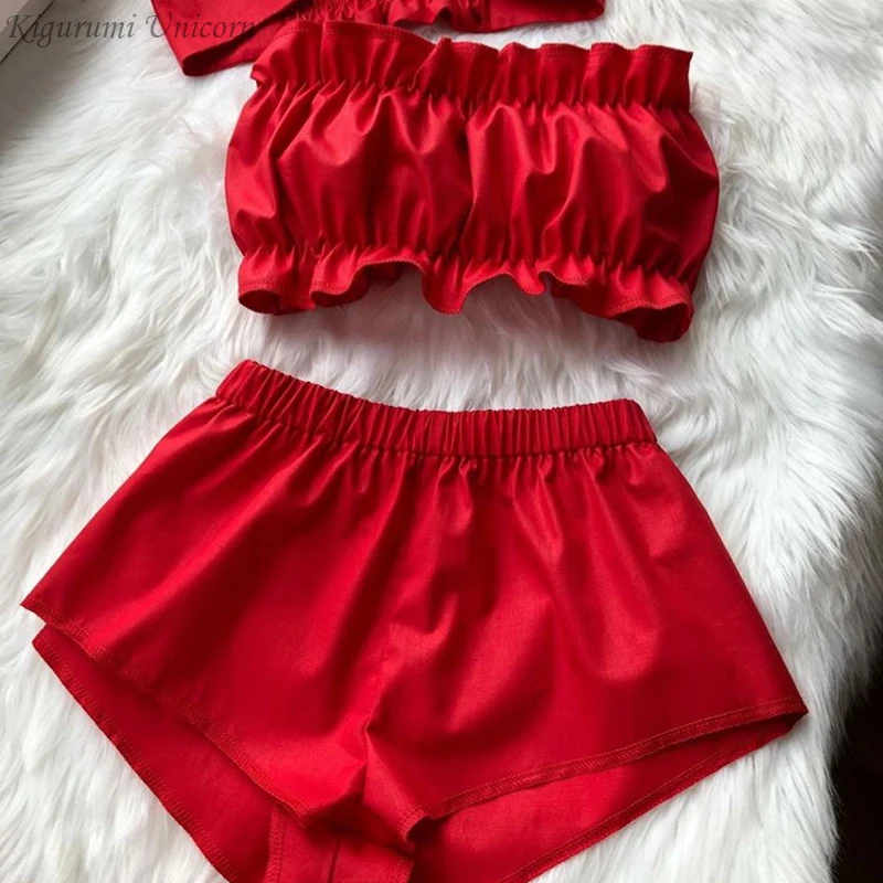 

New Lace Pijama Dot Print Women's Pajama Sets V-Neck Stretch Satin Sexy Lingerie Sleepwear Pajamas Home Wear Nightwear Clothing