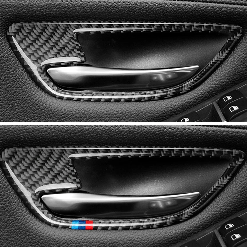 4 шт. декоративные накладки на дверные ручки из углеродного волокна для BMW 5 Series F10