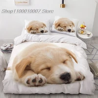 lovely animal 3d bedding sets white duvet quilt cover set comforter bed linen pillowcase king queen 200220cm size dogs pets dog