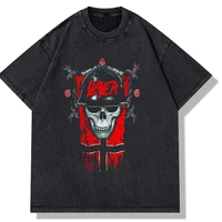 skeleton soldier printed t shirt men hip hop washed harajuku oversized t shirt for men streetwear tees 100 cotton 2021 t shirts