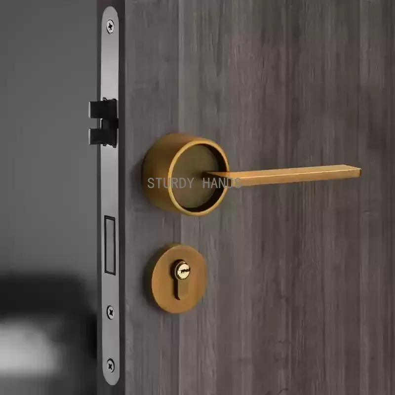 Бесшумный дверной замок из цинкового сплава для спальни минималистичный