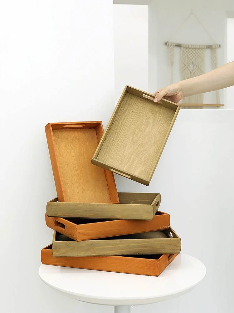 

Rectangle Wood serving food kitchen/snack/fruit tray dessert table cake for party table decoration Cosmetic storage tray MTP012