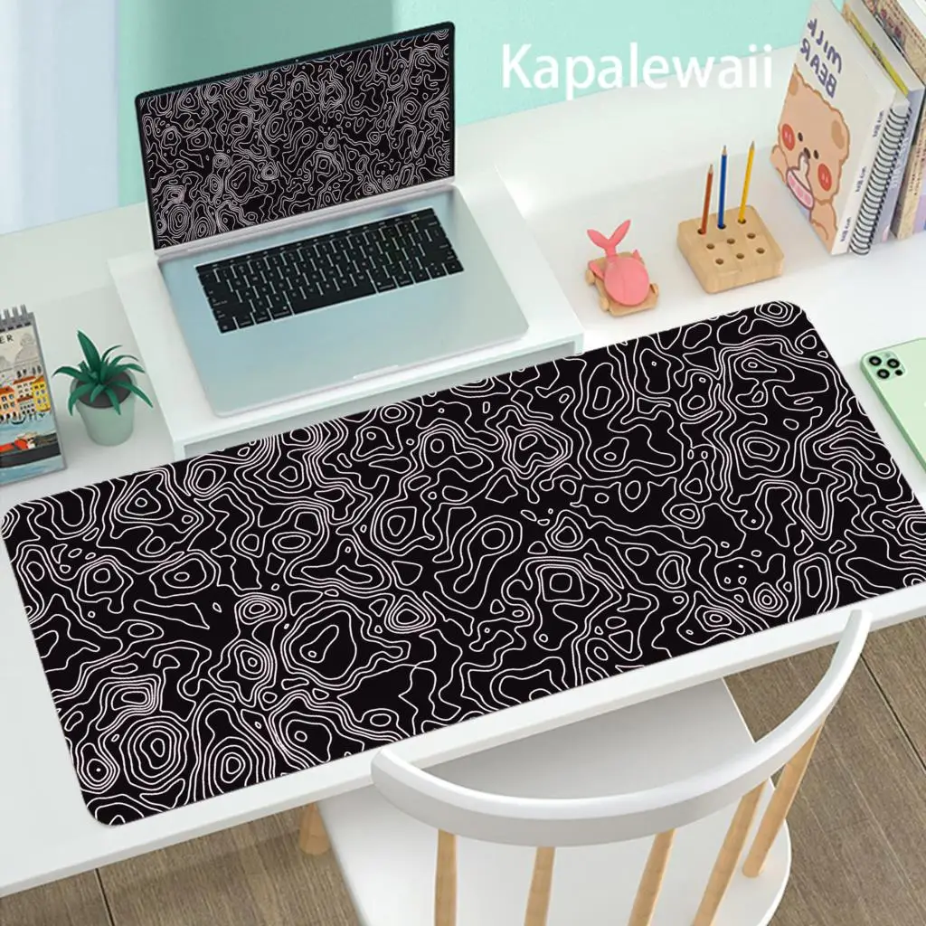 

Computer Gamer Gaming Mousepad Art Black And White Lines Desk Mat Pad Table Pads Mat Xxl DIY Mouse Pad Deskmat Office Carpet