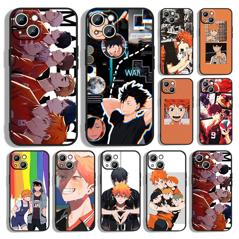 

Anime Volleyball Phone Case For Apple iPhone 14 13 12 11 XS XR X 8 7 6 6S 5 5S SE Pro Max Plus mini Black Cover