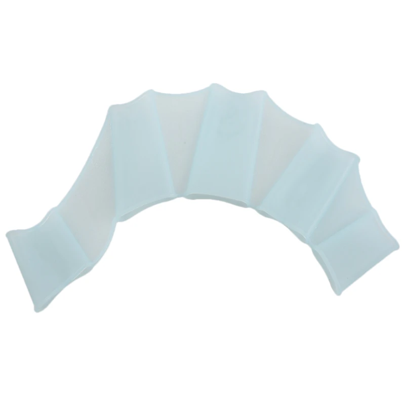 

Silicone Swim Gear Fins Hand Webbed Flippers Training Glove L Size 7.1" X 2.4" X 0.1" Blue