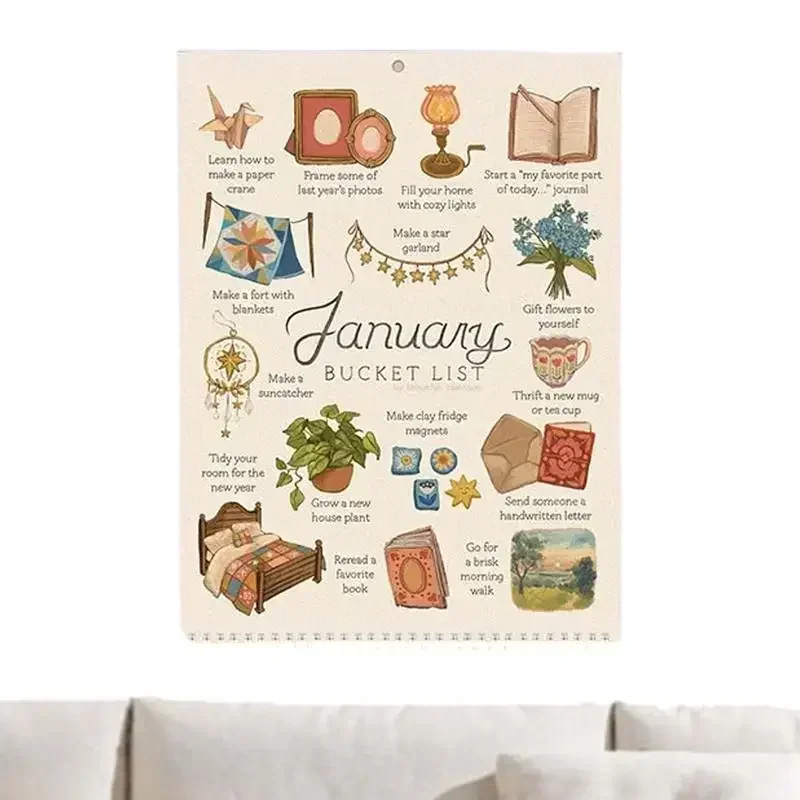 Список ведер 28x21 см календарь-планировщик 2024 настольный блокнот календарь