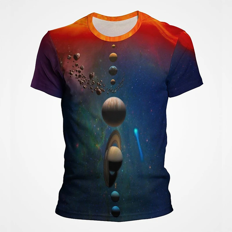 

Space Universe Starry sky Galaxy Milky Way Earth T shirt Men Women Children 3D Print T-shirt Fashion Cool Boy Girl Kids Clothes