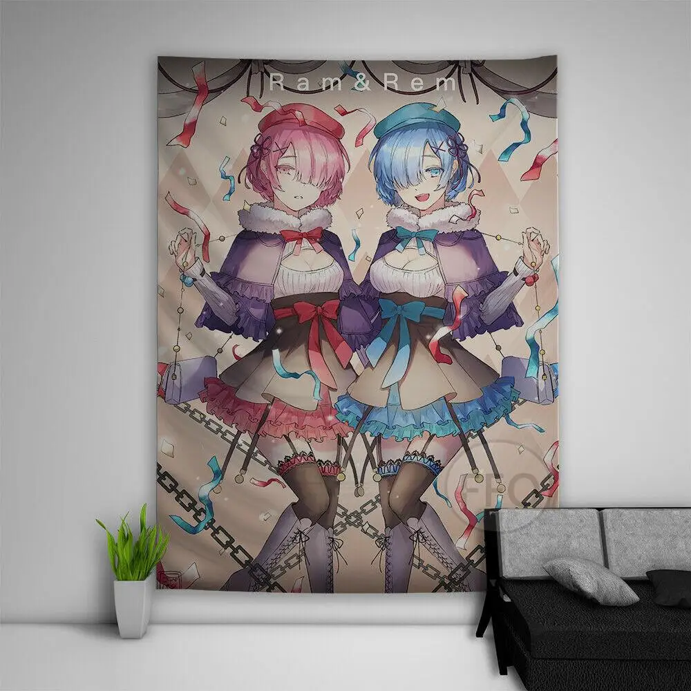 Аниме Re Zero Kara Hajimeru Isekai Seikatsu гобелен настенный кавайный декор комнаты мем фоновая