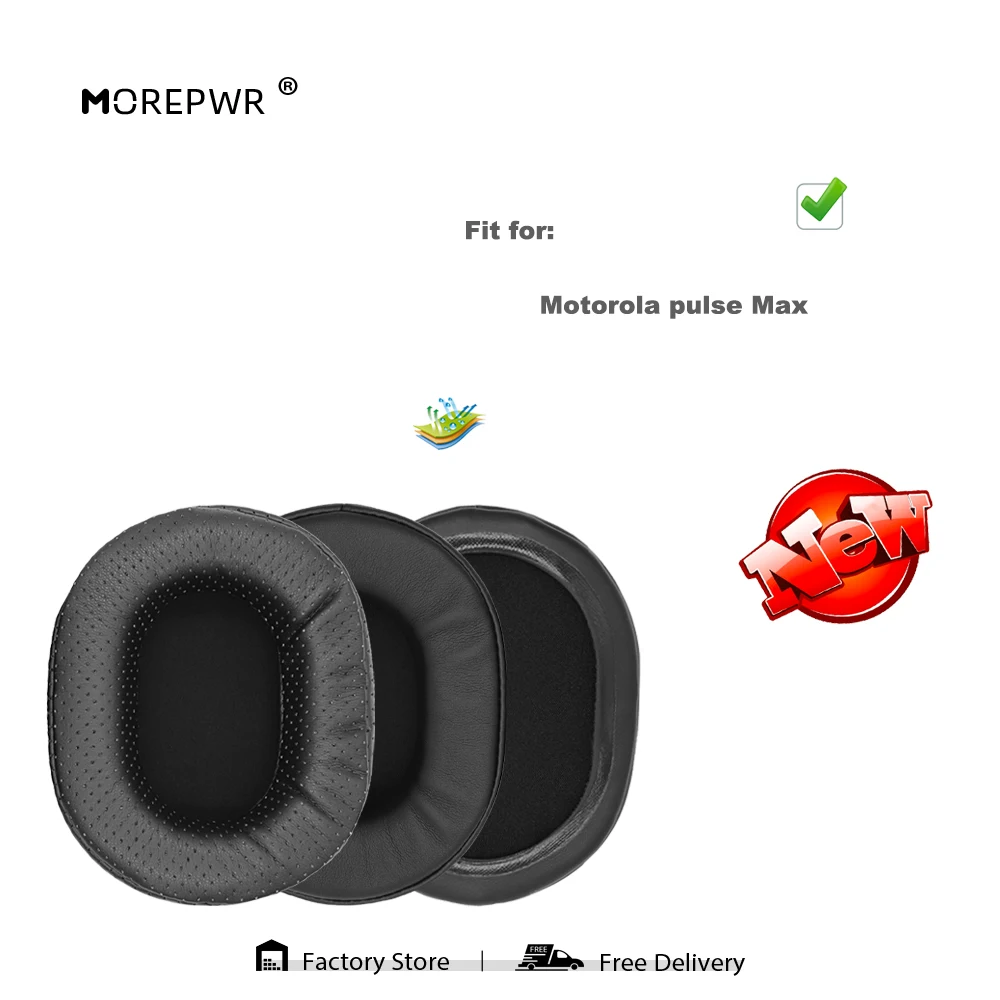 

Morepwr Replacement Ear Pads for Motorola pulse Max Headset Parts Leather Cushion Velvet Earmuff Earphone Sleeve Cover