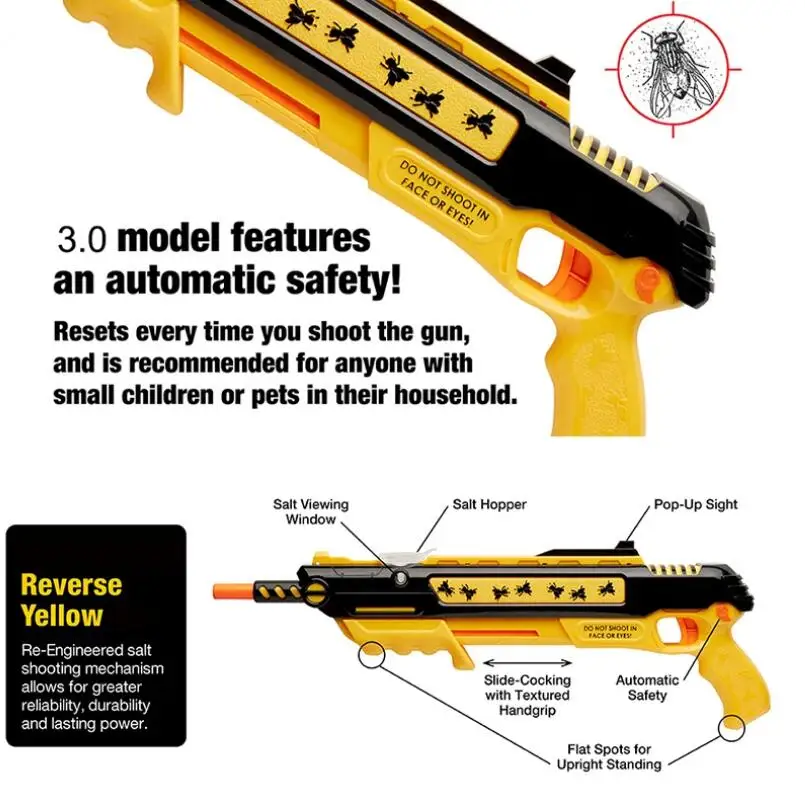3.0 BUG A SALT Reverse Yellow Bug Salt Gun Gel Ball Blaster Child Toy Adult Soft Bullet Eliminate Mosquitoes And Flie | Игрушки и хобби