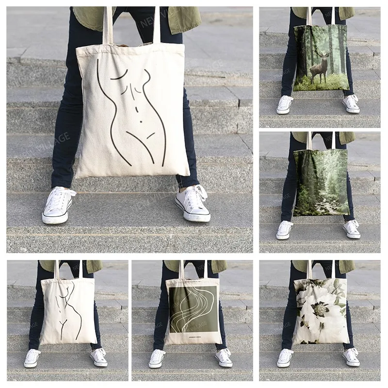 

Холщовая Сумка на плечо, органайзер для хранения косметики, дорожная Женская сумочка, тканевый чехол для покупок в скандинавском стиле, бох...