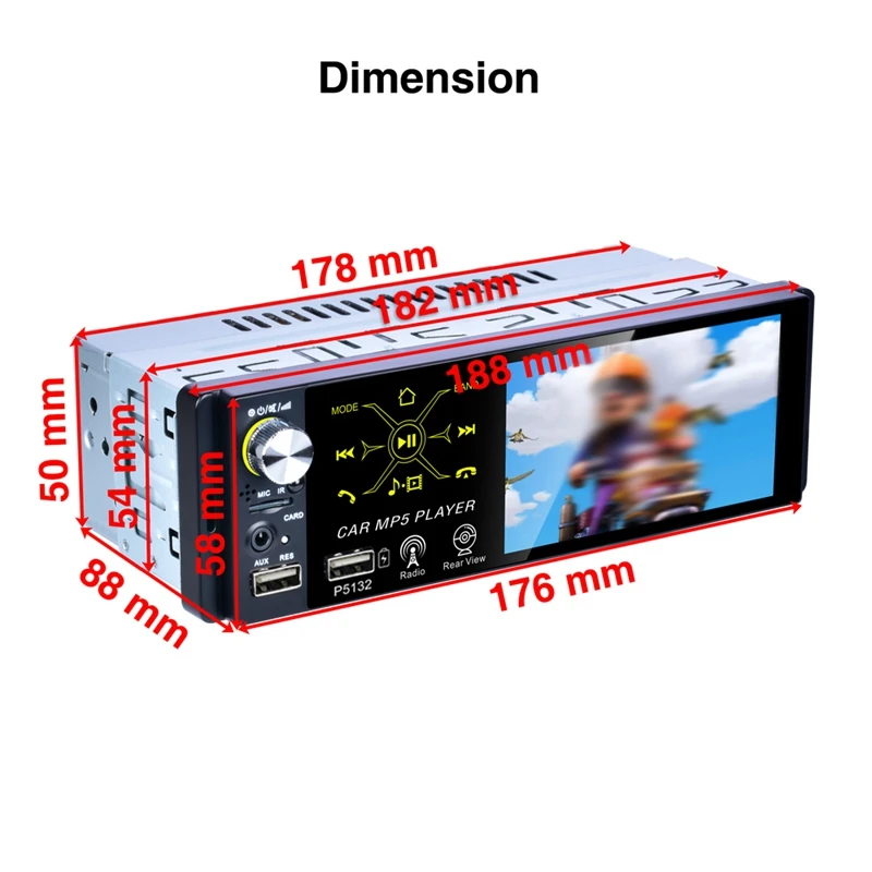 

1 Din Bluetooth 4.1 Inch Touch Screen Car Radio Multimedia MP5 Player Autoradio Support Microphone And Rear View Camera P5132