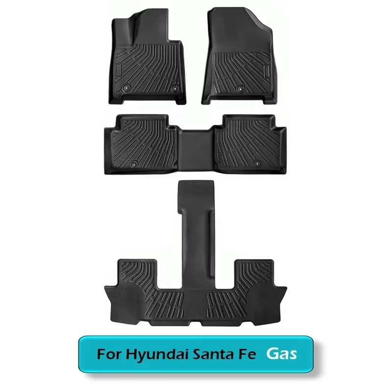 

Коврики напольные для Hyundai Santa Fe 2024 года, 6 и 7 сидений, газовые гибридные грузовые вкладыши, водонепроницаемые коврики для багажника без запаха из ТПЭ с ковриком для спинки