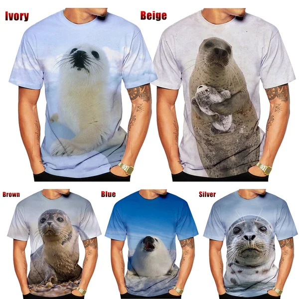 

New Fun Seal 3d Printing Men's and Women's Casual Fashion Cute Unisex T-shirt Top