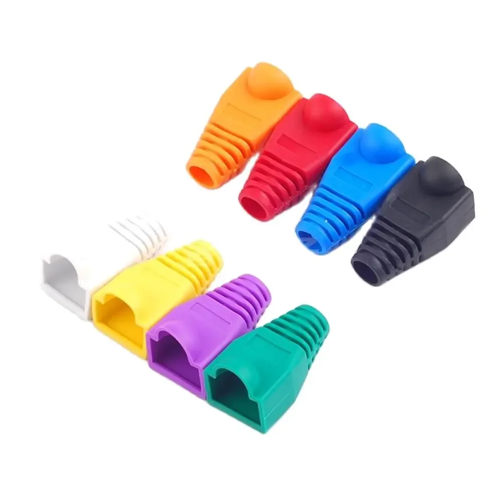 Фото Оболочка с кристаллической головкой H Network RJ45, оболочка сетевого кабеля, красный, зеленый, синий, фиолетовый, белый, черный №2