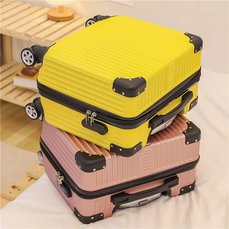 Solid Color Niche Design Mini Fashion Boarding Box Universal Wheel Trolley Lightweight Small Travel Password Case
