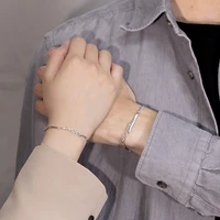 couple bracelet female sterling silver ins korean version niche design simple bracelet