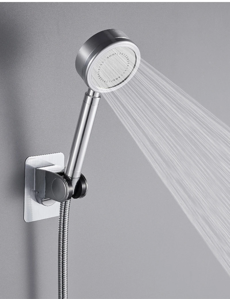 self adhesive shower head holder adjustable punch free bathroom bidet shower head stand bracket wall mounted kitchen accessories free global shipping