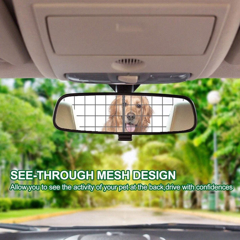 Adjustable Large Dog Gate Pet Animal Safety Fence Iron Mesh Guard Barrier for Car Trunk 90.5-113cm Width Car Dog Partition Grid images - 6