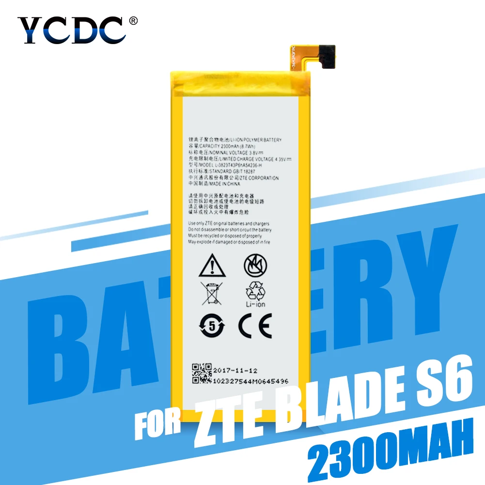 

2300-3400mAh Replacement Battery Li-ion Polymer Phone Battery For ZTE Blade A510 S6 G717C G718C A880 A2 ZMAX Z970 Grand M901C
