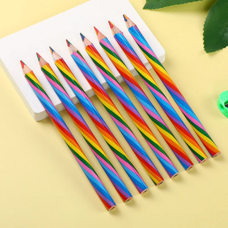

Милые радужные карандаши с одинаковым сердечником для детей и студентов, подарочные цветные карандаши, 20 шт.