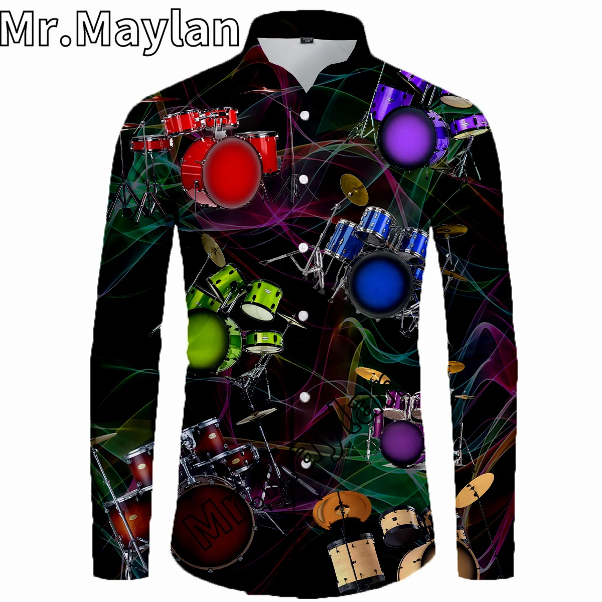 

Rock Drum 3D Printed Autumn Beach Hawaiian Anime Shirt Holiday Party Streetwear Long Sleeve Shirts Oversized 5XL Chemise Homme