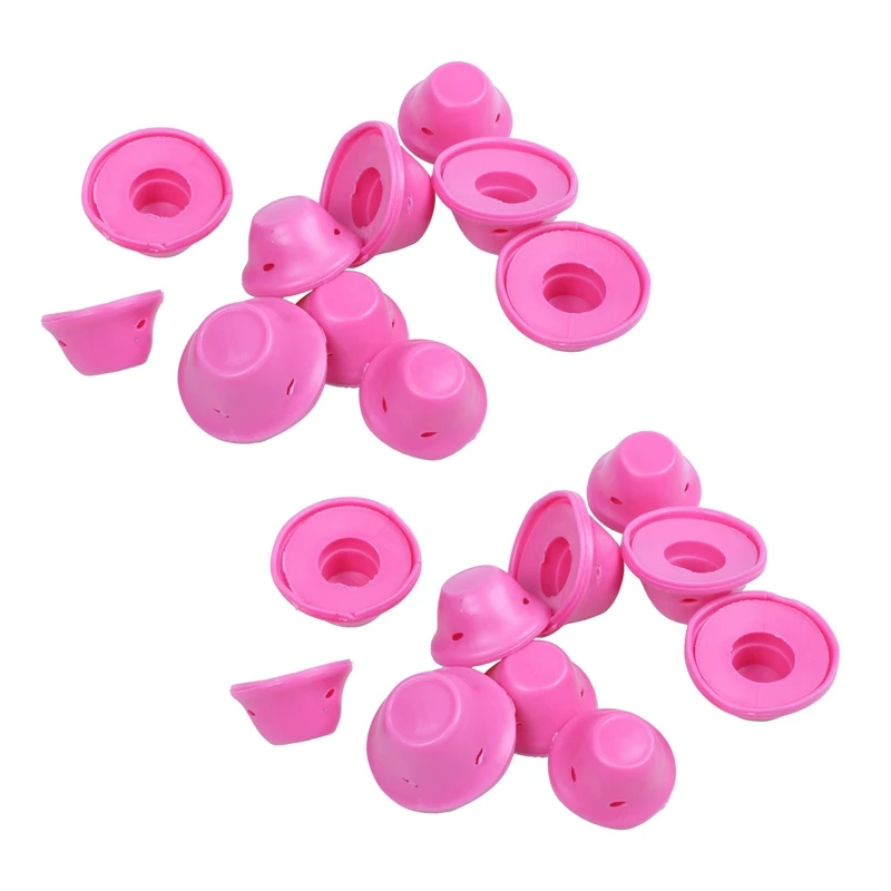 

20Pcs Soft Rubber Magic Hair Care Rollers Silicone Hair Curler No Heat Hair Styling Tool Pink