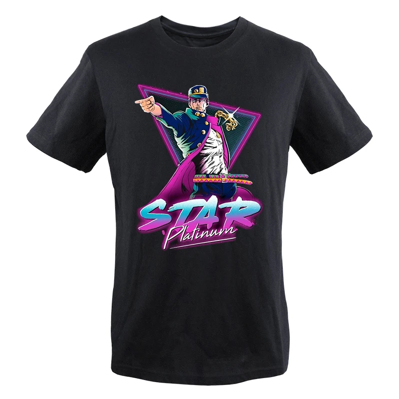 

Футболка мужская с забавным мультяшным принтом, аниме невероятные приключения Джоджо, дышащая одежда, большие размеры, лето