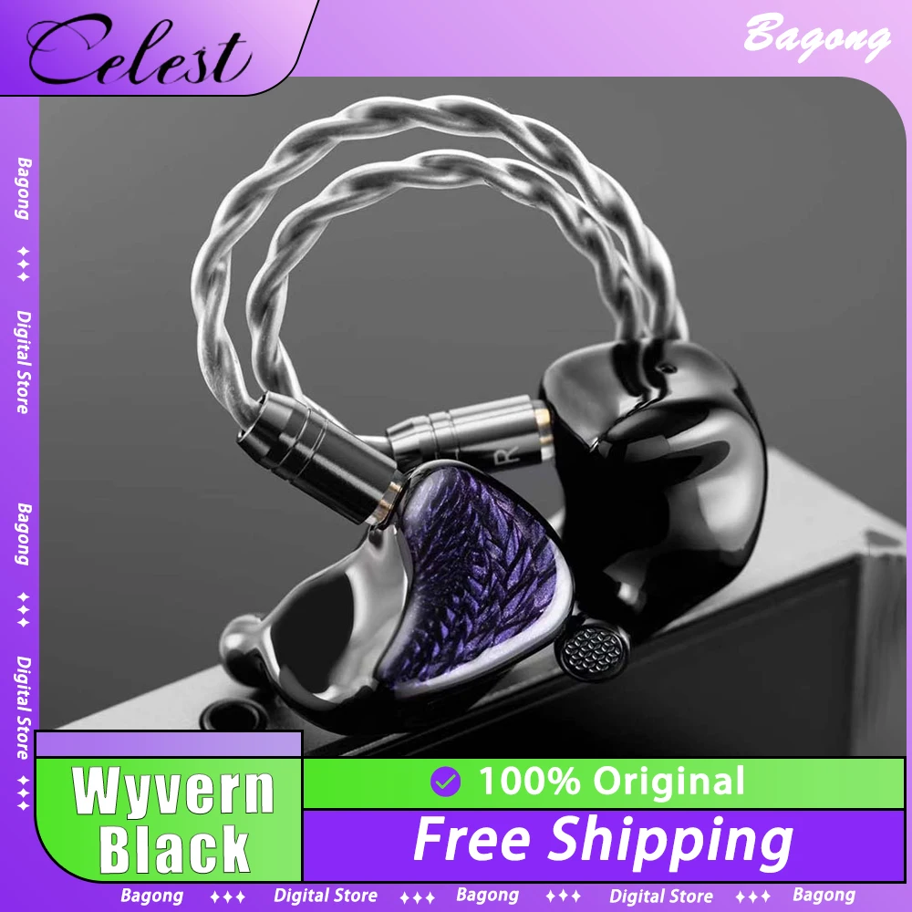 Kinera Celest Wyvern Black Dragon Наушники-вкладыши HiFi 10 мм LCP Динамические наушники-вкладыши со