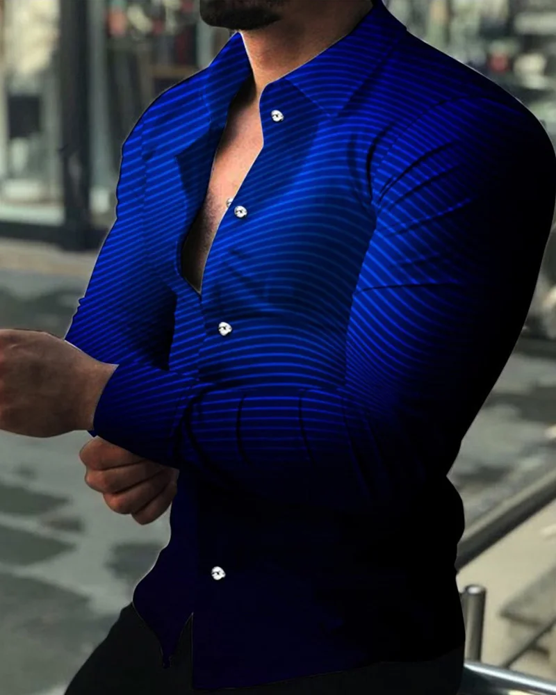 

Мужская Осенняя рубашка из полиэстера с длинным рукавом, повседневная мужская рубашка с принтом, мужской кардиган с отложным воротником на ...