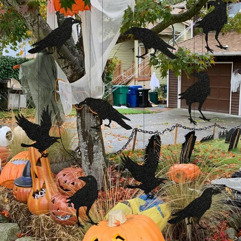 Украшение на Хэллоуин свисающая птичья клетка с веревкой черное страшное