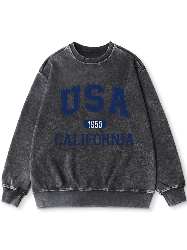 Женский хлопковый свитшот с принтом Калифорния повседневный спортивный костюм в