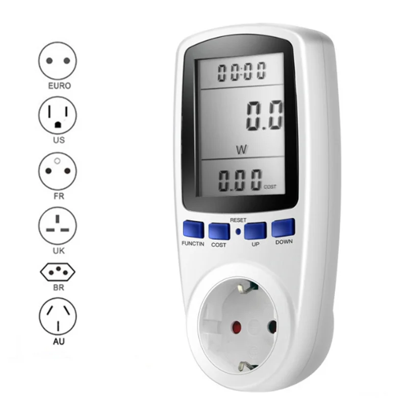 

Цифровой ваттметр, электронный измеритель напряжения и мощности, автоматический выключатель, вилка стандарта США, ЕС, Великобритании, Авст...