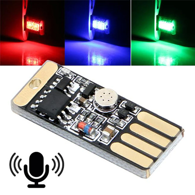 

Car LED Atmosphere Light Touch and Sound Control RGB Music Rhythm Light with USB Socket Auto Decorative Lamp Car Styling