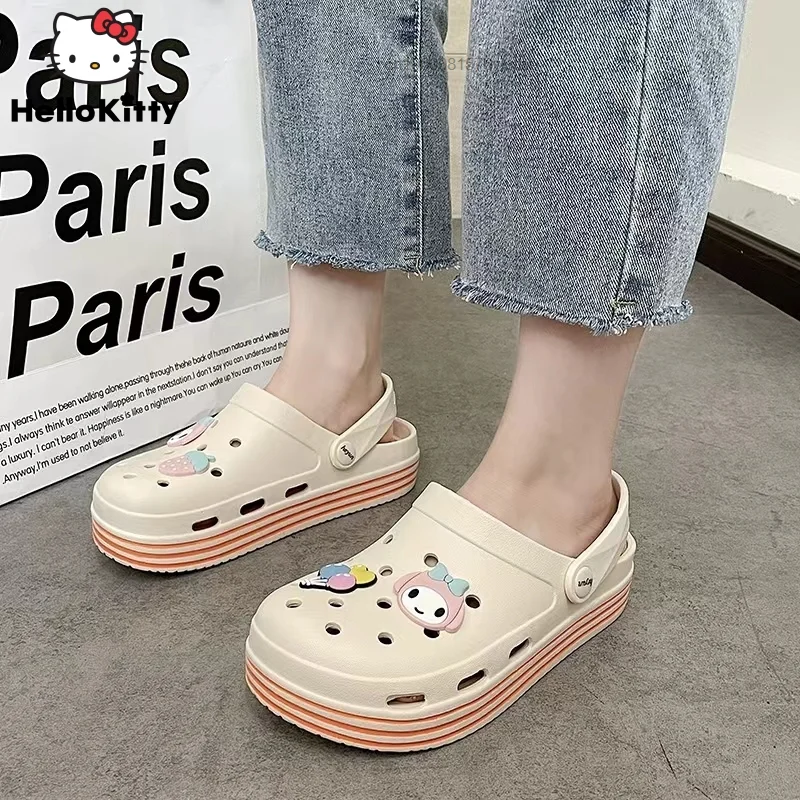 

Sanrio My Melody Cave Shoes Y2k Kawaii Anime Women's New Style Outwear Sandals Breathable Soft Sole Anti Slip Student Sandals