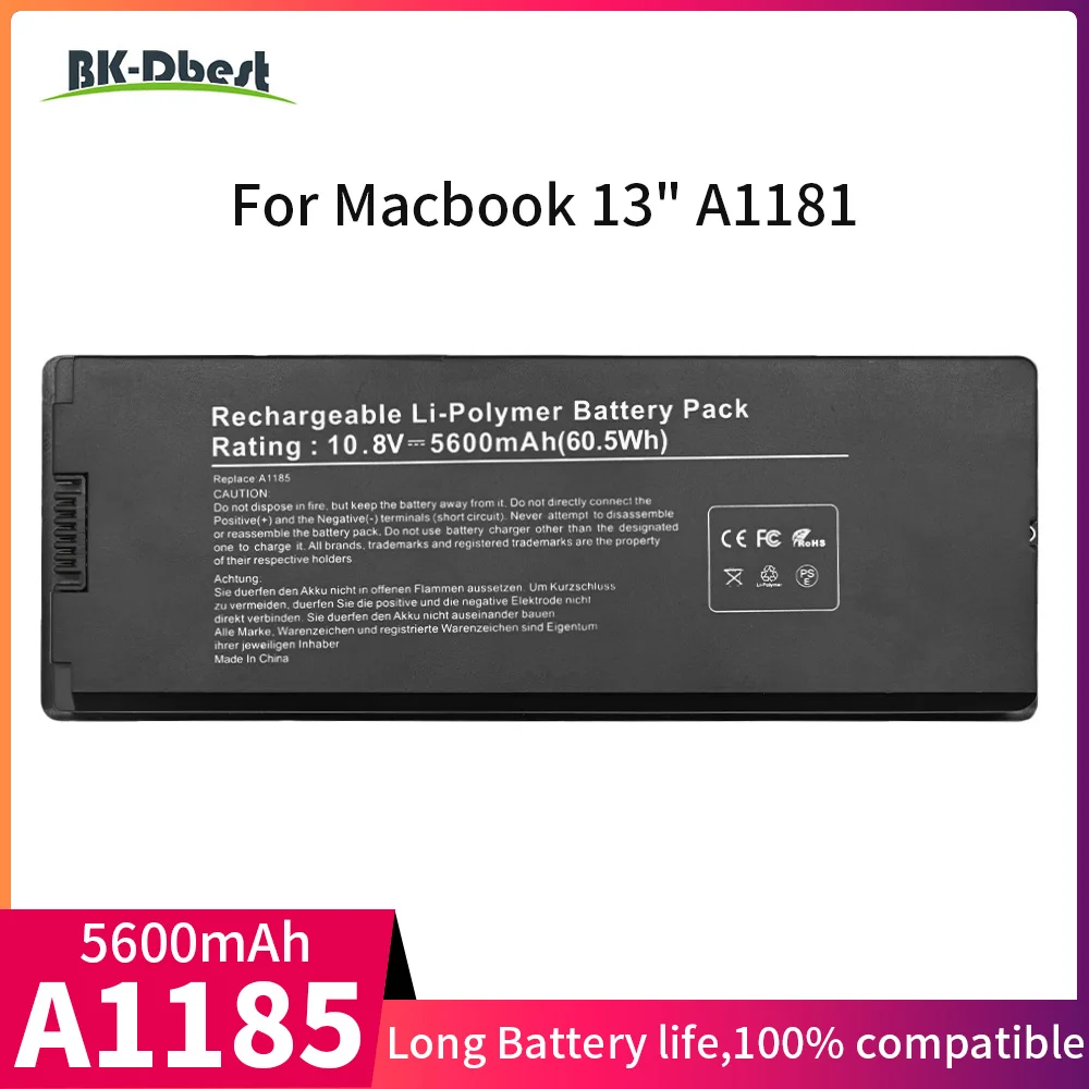 BK-Dbest Совершенно новый высококачественный аккумулятор для ноутбука A1185 Macbook 13