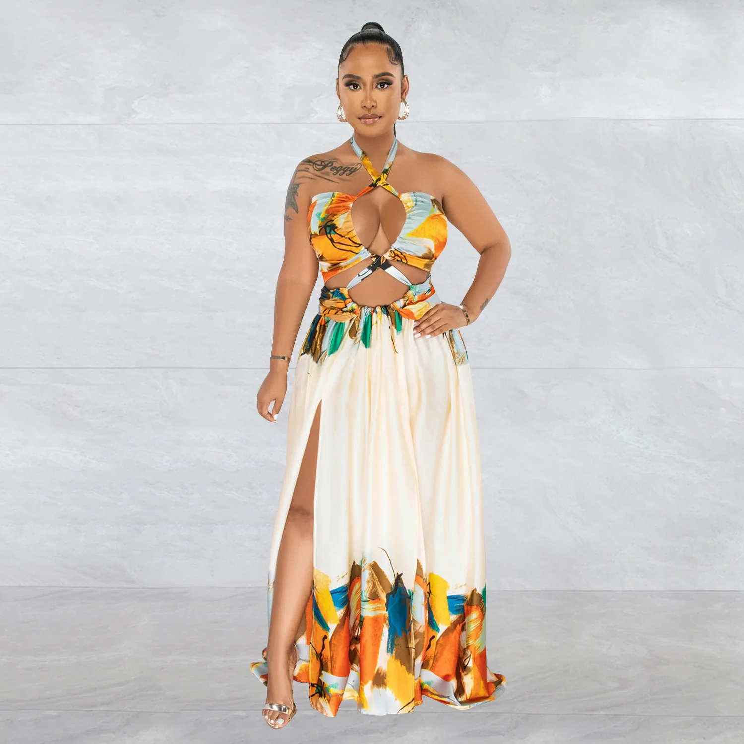 

Женский контрастный комбинезон на завязках, с контрастными рукавами