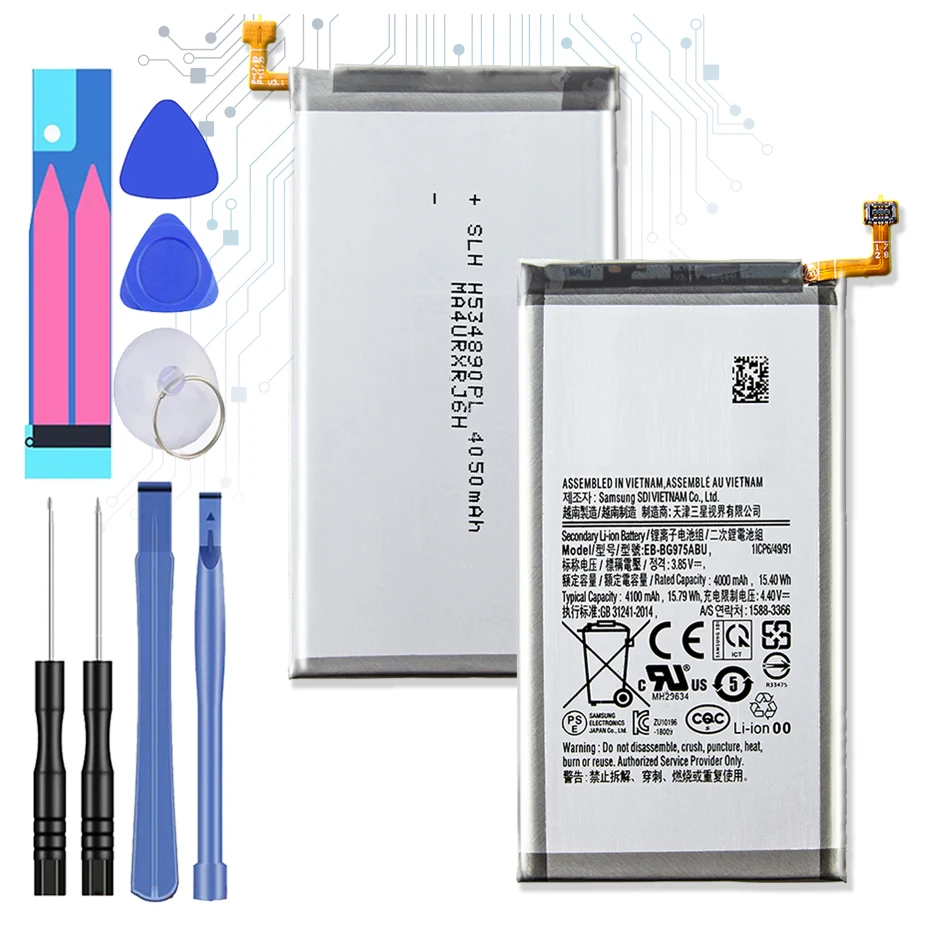 

EB-BG975ABU 4100mAh Battery For Samsung Galaxy S10 Plus S10+ S10 Plus SM-G975F/DS SM-G975U/W G975 G975F G975U S10Plus Batteria