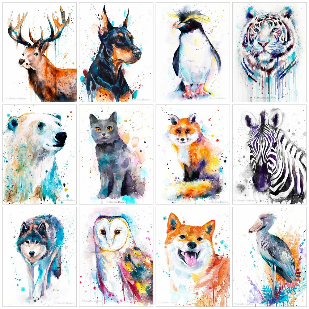 

Huacan полная Алмазная мозаика 5D Кот алмазная живопись Вышивка животное картина Стразы тигр