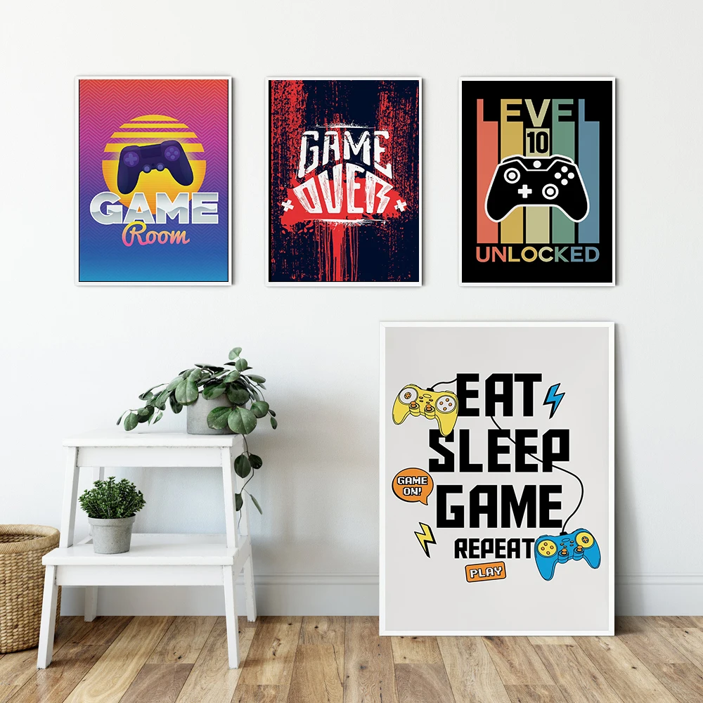 Новый настенный постер для игр Eat Sleep арт-постер Картина на холсте игровых
