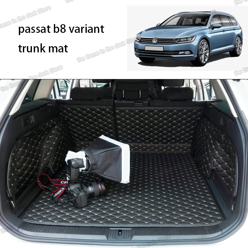 Leather Car Trunk Mat Cargo Liner for Volkswagen Passat b8 Variant 2015 2016 2017 2018 2019 2020 GT Carpet accessories 2021 2022