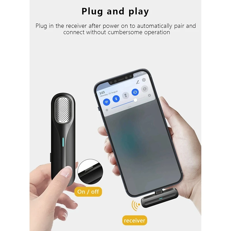 Top Deals Wireless Lavalier Microphone Radio Recording Live Broadcast Gaming Phone Mic For Type-C Interface |