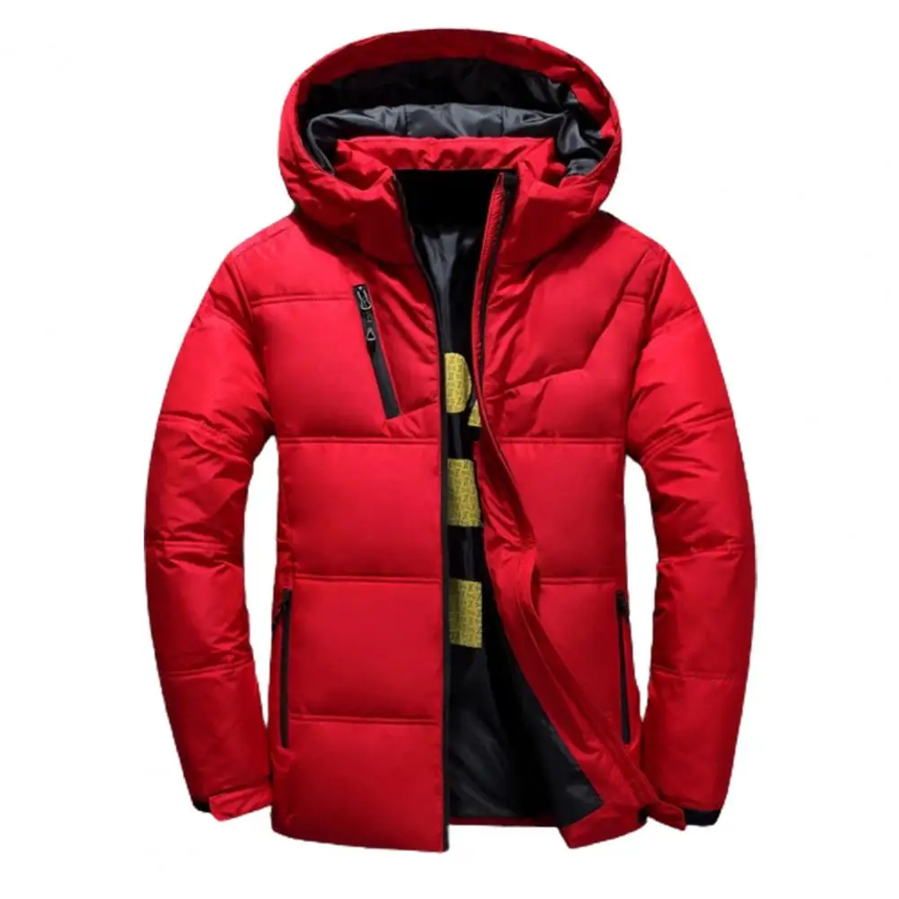 Winter Warm Men Jacket Coat Casual Autumn Stand Collar Puffer Thick Hat White Duck Parka Male Men's Winter Down Jacket With Hood