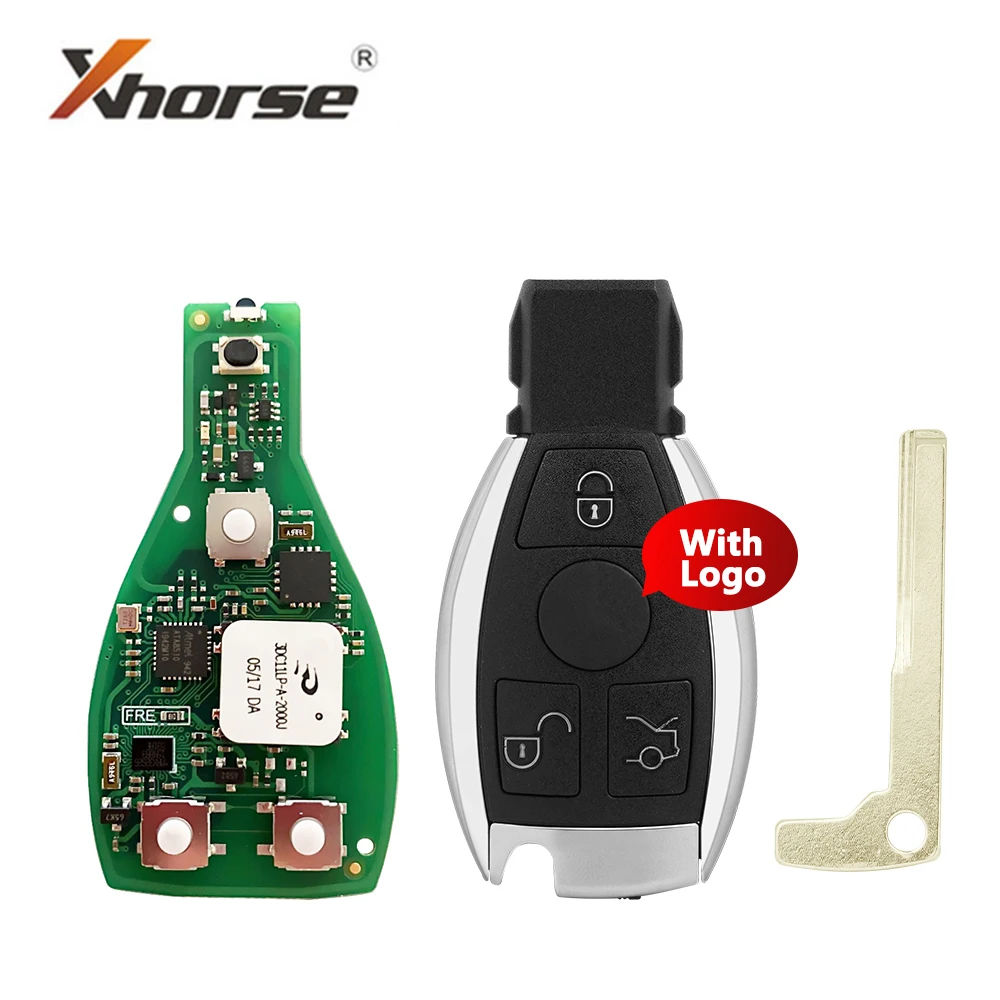 

Xhorse XSBZ01EN Universal VVDI MB FBS3 BGA Keyless Go Key 315/433Mhz for Benz W204 W207 W212 W164 W166 W221 3 Button with Logo