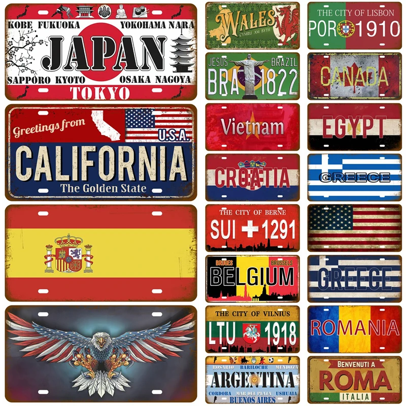 Настенная жестяная пластина для дома ресторана ремесла Франции России Испании